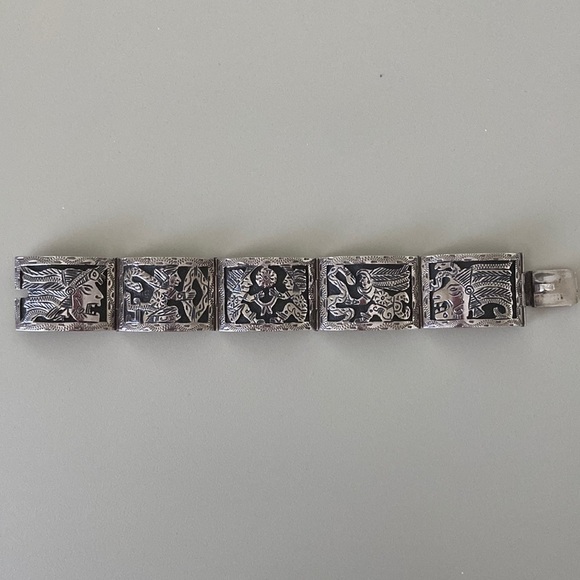 Silver bracelet Made in Mexico, great vintage condition - Picture 2 of 8